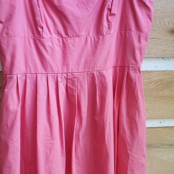 J. Crew Square Neck Sleeveless Pink Pleated Waist Acetate Sz. 12 Dress - Picture 5 of 12
